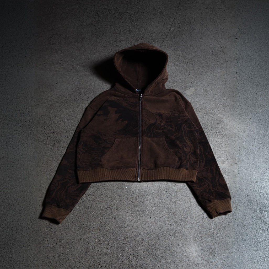 "PEACE OF MIND " ZIP UP (MOCHA BROWN)