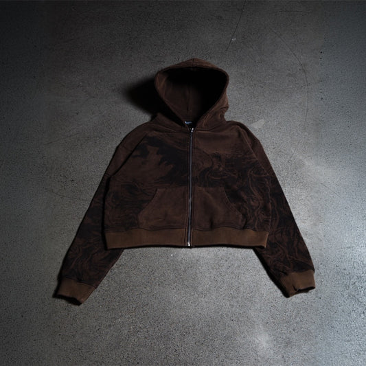 "PEACE OF MIND " ZIP UP (MOCHA BROWN)