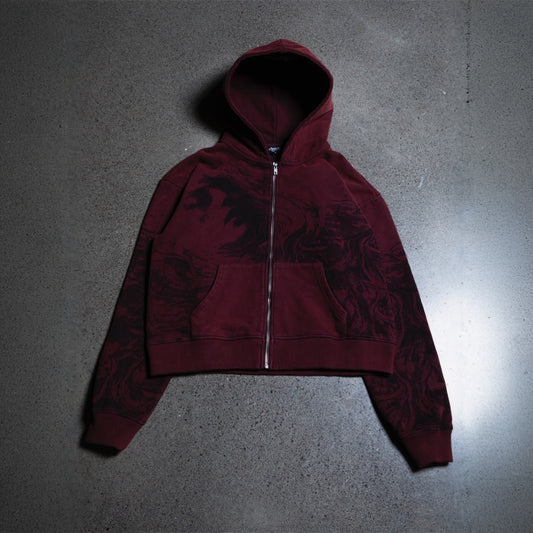 "PEACE OF MIND" ZIP UP (CRIMSON RED)